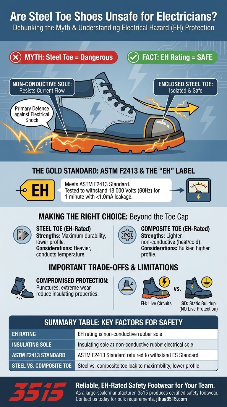 Sind Sicherheitsschuhe mit Stahlkappe unsicher für Elektriker? Entlarvung des Mythos der EH-zertifizierten Schuhe Visuelle Anleitung