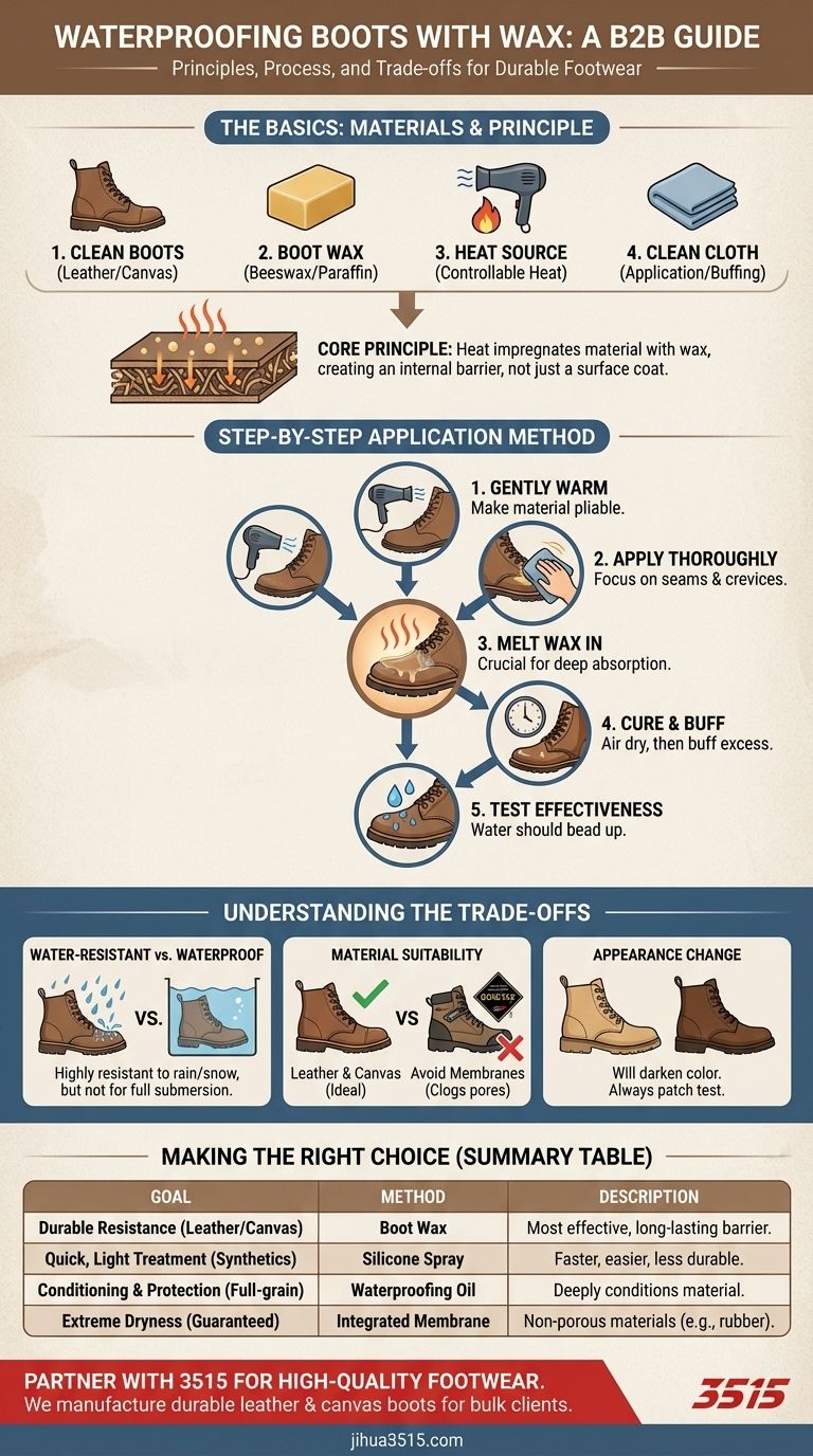 使用蜡防水靴子的基本材料是什么？耐用防水指南 图解指南