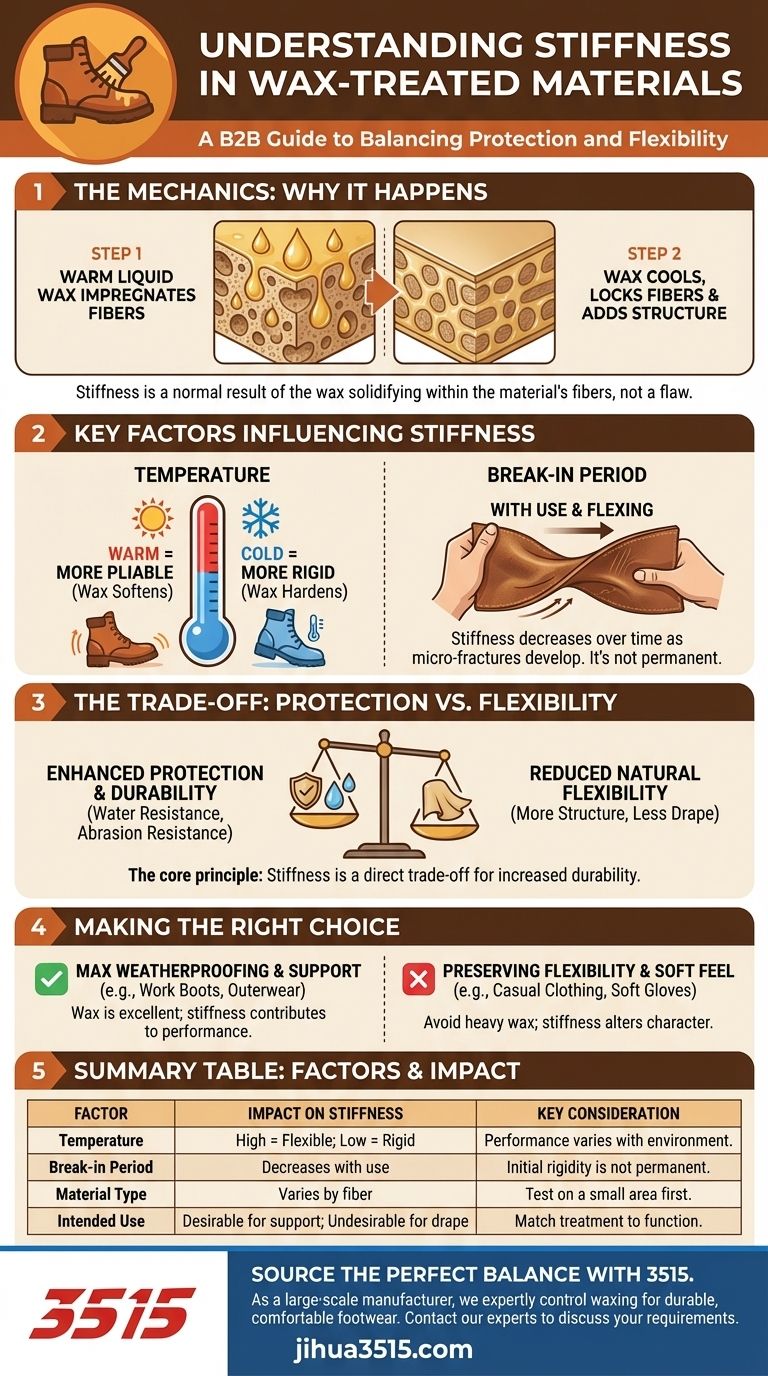 ¿Qué se debe considerar con respecto a la rigidez después del tratamiento con cera? Una compensación por la durabilidad Guía Visual