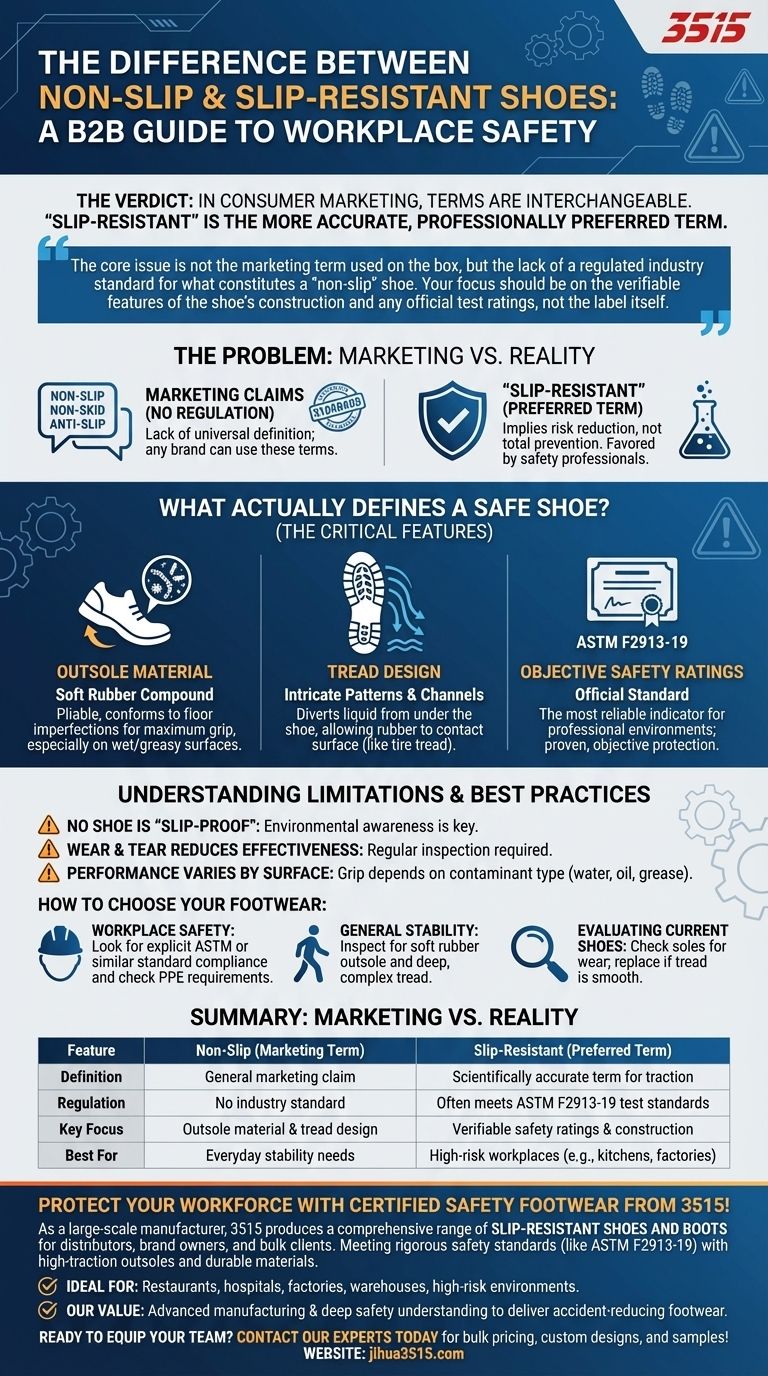 Pourquoi est-il important de comprendre la différence entre les chaussures antidérapantes et les chaussures résistantes au glissement ? Assurez la sécurité au travail avec des chaussures appropriées. Guide Visuel