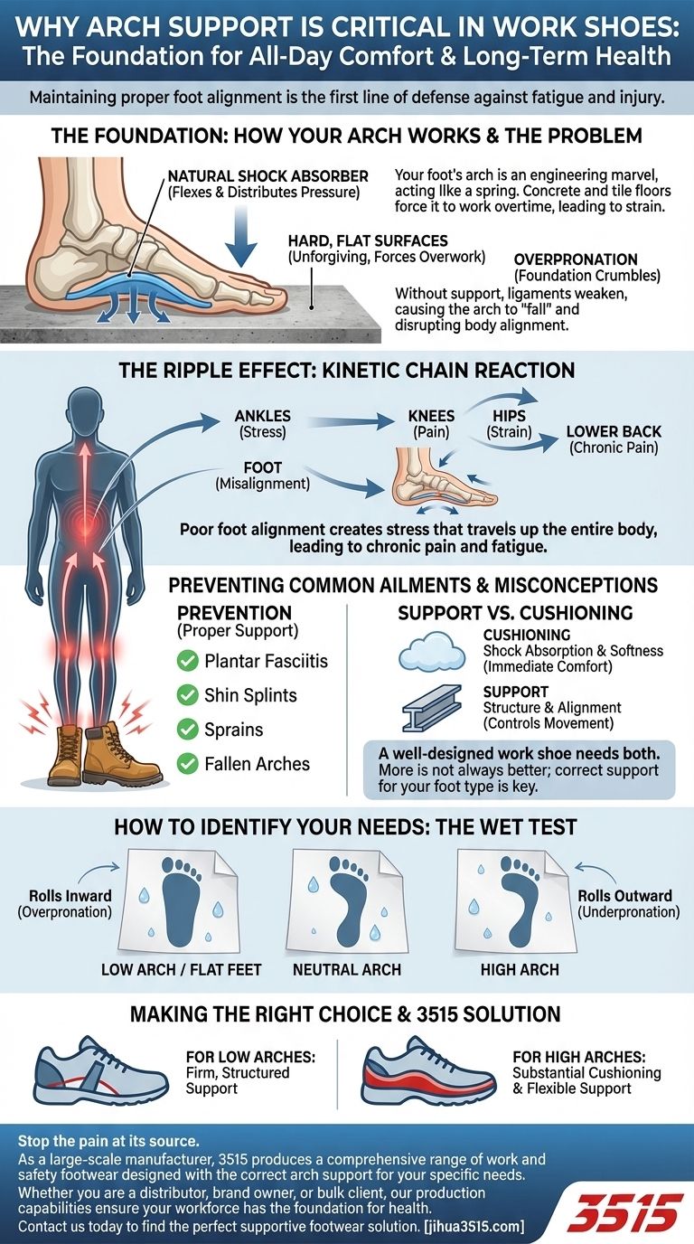 لماذا يعتبر دعم قوس القدم مهماً في أحذية العمل؟ احمِ جسمك من الإرهاق والألم دليل مرئي