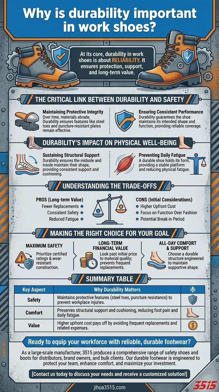 작업화의 내구성이 중요한 이유는 무엇인가요? 안전 확보 및 장기 비용 절감 시각적 가이드
