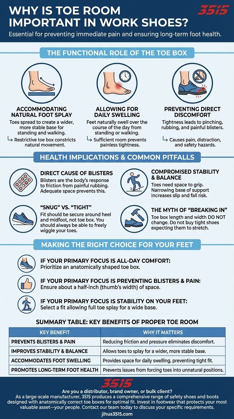 Warum ist Zehenfreiheit bei Arbeitsschuhen wichtig? Sorgen Sie für ganztägigen Komfort und beugen Sie Verletzungen vor Visuelle Anleitung
