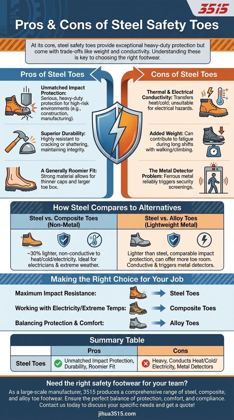 Quali sono i pro e i contro delle punte di sicurezza in acciaio? Ponderare protezione vs. comfort e conduttività Guida Visiva