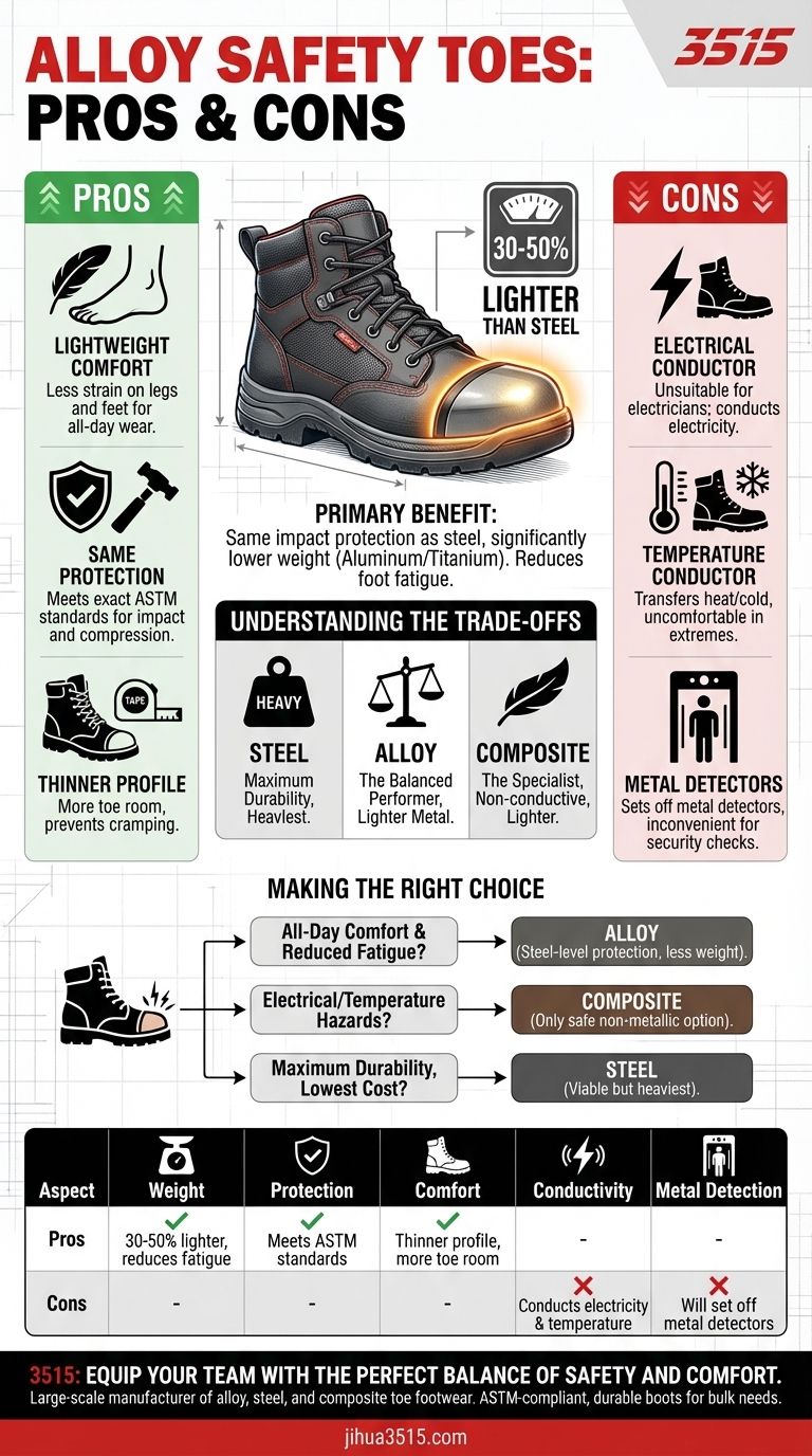 What are the pros and cons of alloy safety toes? Achieve Lighter, Stronger Protection for Your Workforce Visual Guide