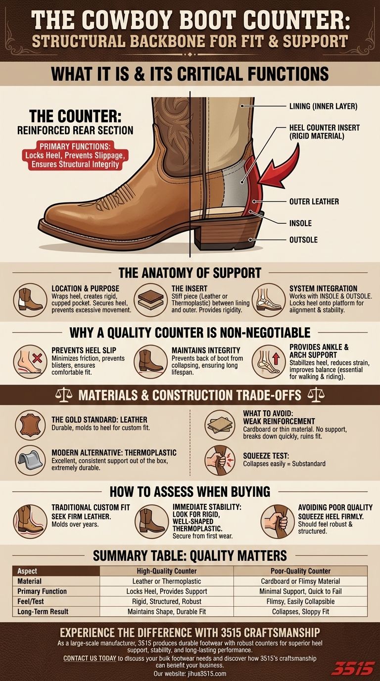 ¿Qué es el contrafuerte en una bota de cowboy y cuál es su función? La clave para la estabilidad y la longevidad Guía Visual