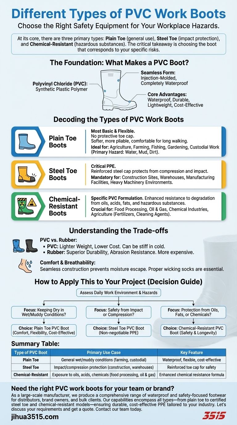 有哪些不同类型的PVC工作靴？为您的工作找到合适的安全靴 图解指南