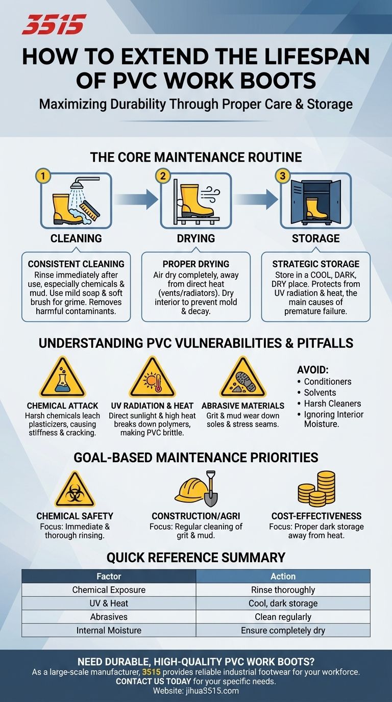 Comment prolonger la durée de vie des bottes de travail en PVC ? Un guide d'entretien préventif Guide Visuel