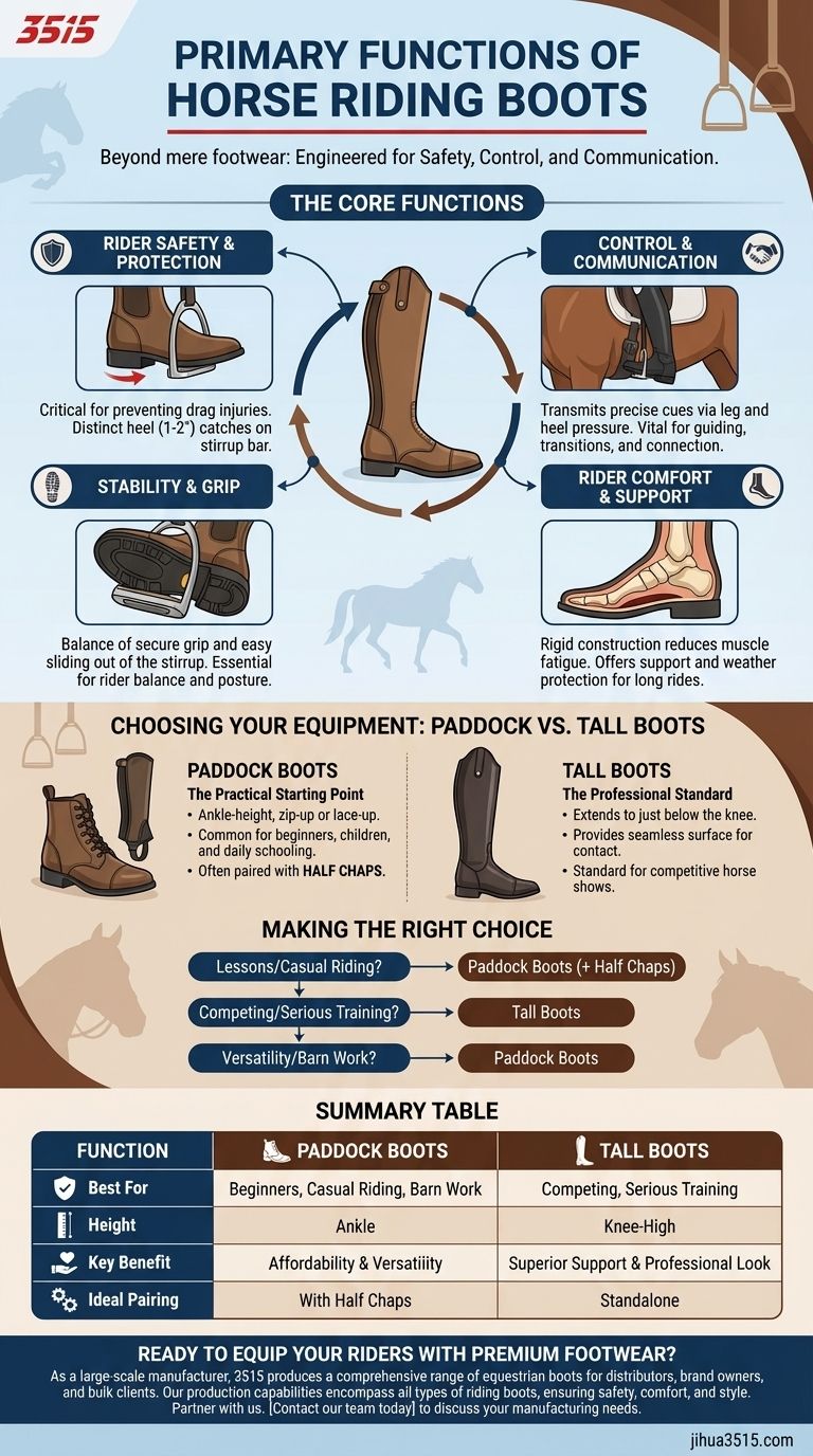 Quelles sont les fonctions principales des bottes d'équitation ? Sécurité essentielle et contrôle pour chaque cavalier Guide Visuel