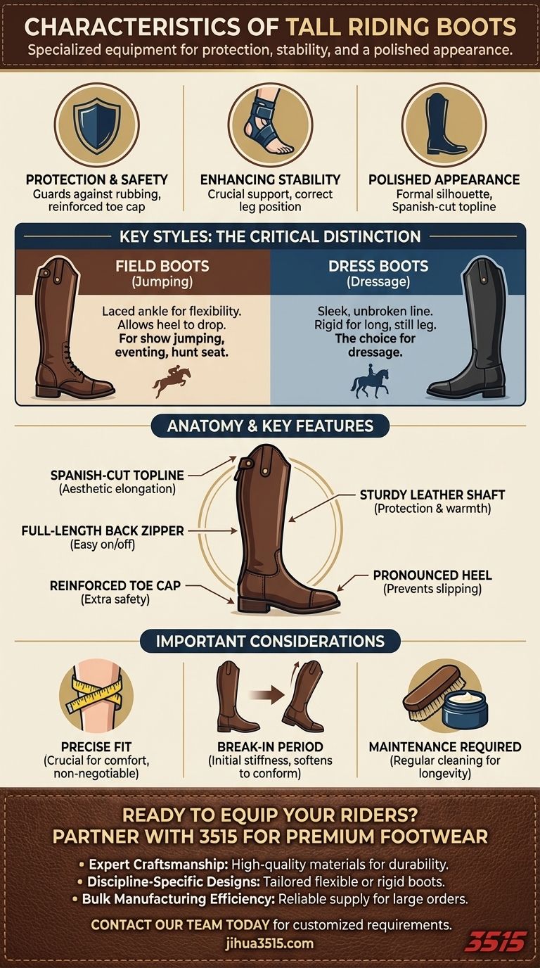 Quelles sont les caractéristiques des bottes d'équitation (bottes hautes) ? Guide essentiel de la protection, du style et de l'ajustement Guide Visuel