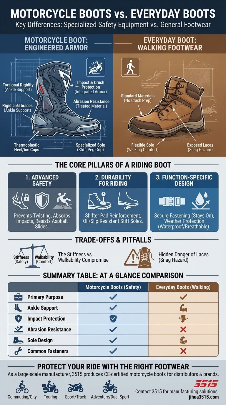 ¿Cuáles son las diferencias clave entre las botas de moto y las botas de uso diario? Seguridad esencial para cada motorista Guía Visual