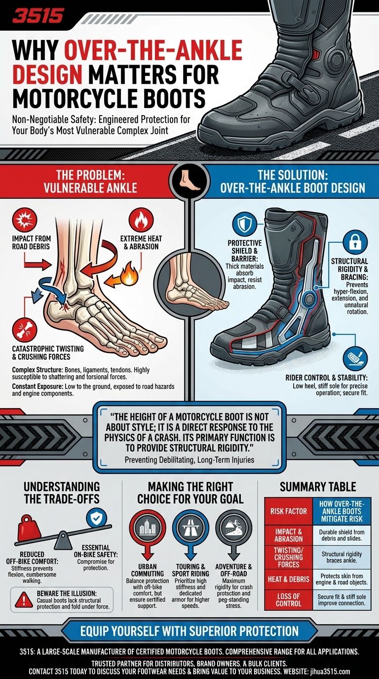 Por que o design acima do tornozelo é importante para as botas de motocicleta? Proteção Essencial para Motociclistas Guia Visual