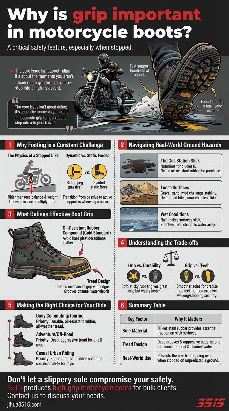 ¿Por qué es importante el agarre en las botas de moto? Asegura tu conducción en cada parada Guía Visual