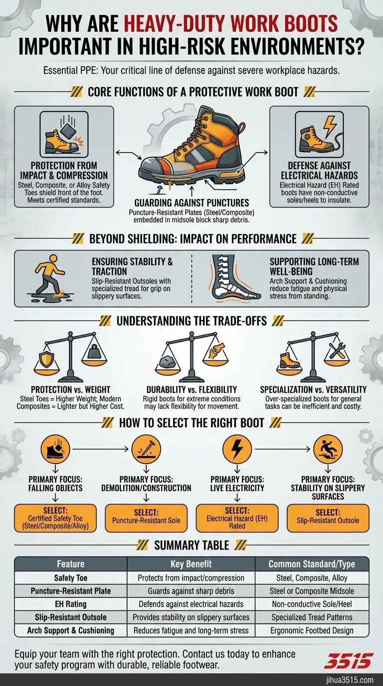 ¿Por qué son importantes las botas de trabajo de alta resistencia en entornos de alto riesgo? Equipo de protección personal esencial para la máxima seguridad Guía Visual