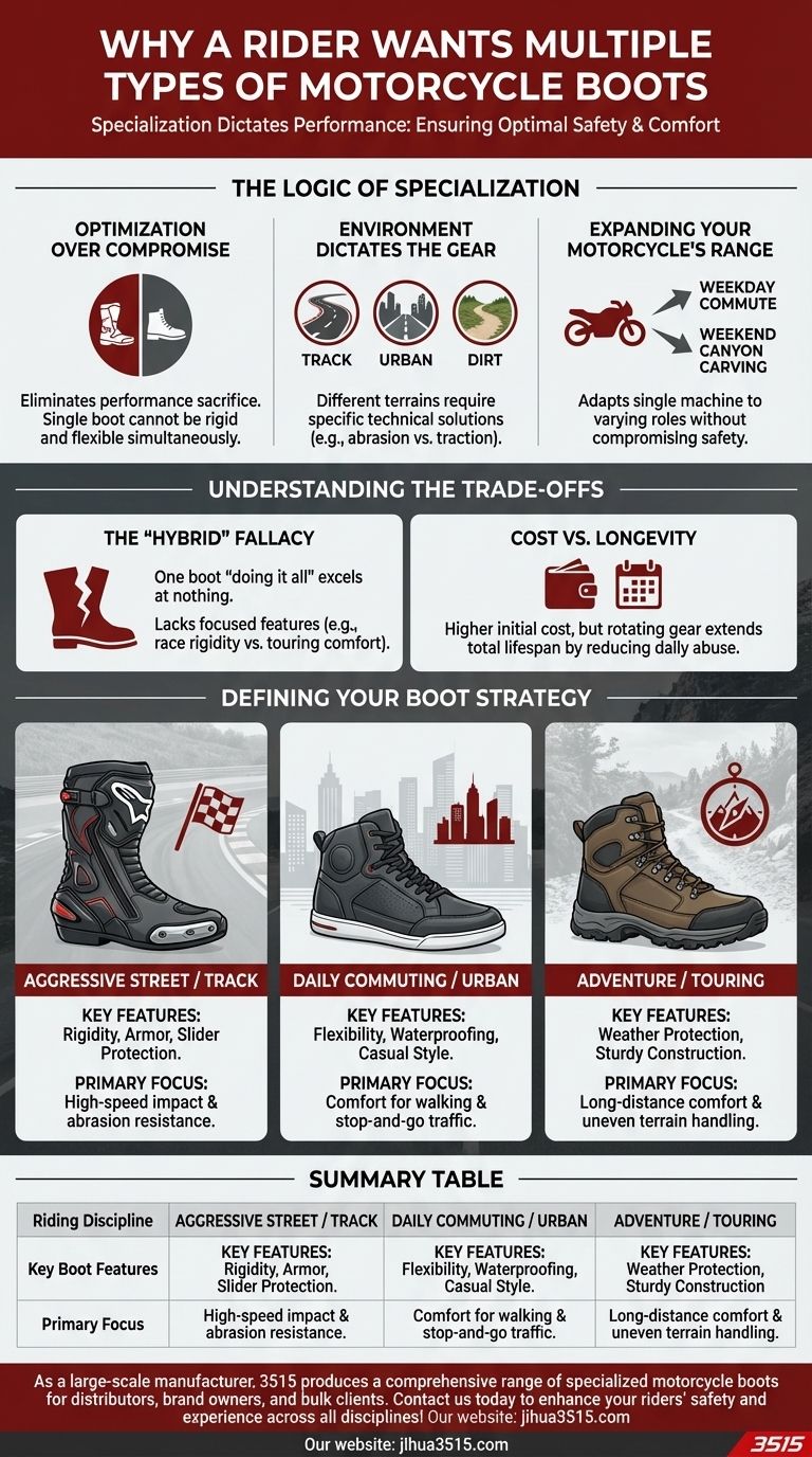 ¿Por qué un piloto querría tener varios tipos de botas de moto? Optimiza la seguridad y la comodidad en cada viaje Guía Visual