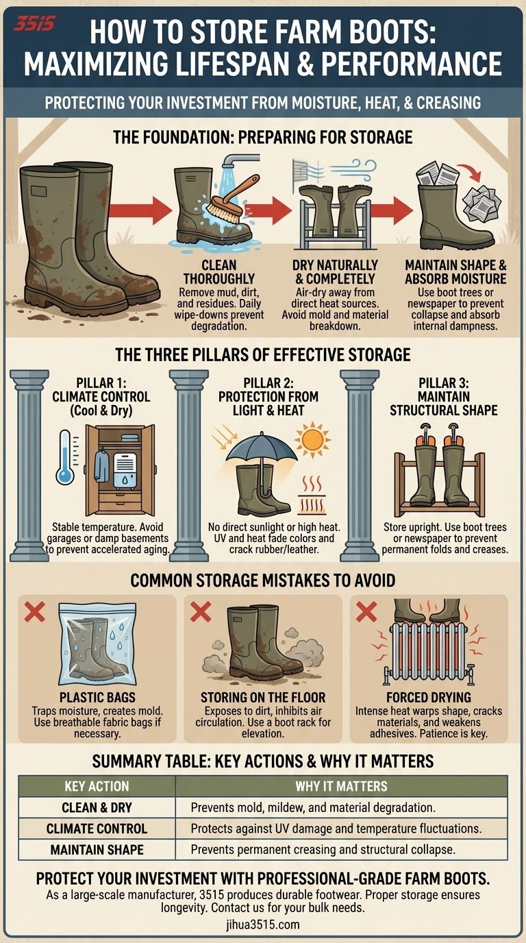 Comment faut-il ranger les bottes de ferme ? Protégez votre équipement essentiel et prolongez sa durée de vie Guide Visuel