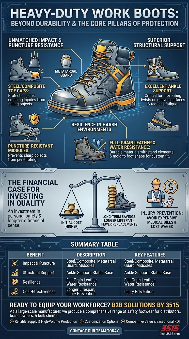 Quali sono i vantaggi degli scarponi da lavoro resistenti? Investi in sicurezza e durata superiori Guida Visiva