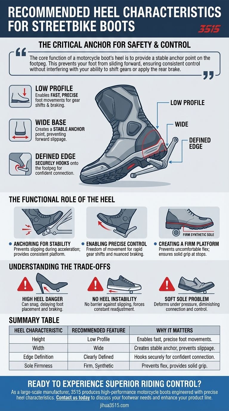 Quali sono le caratteristiche raccomandate del tacco per gli stivali da moto stradale? Assicura la tua guida con il design giusto Guida Visiva