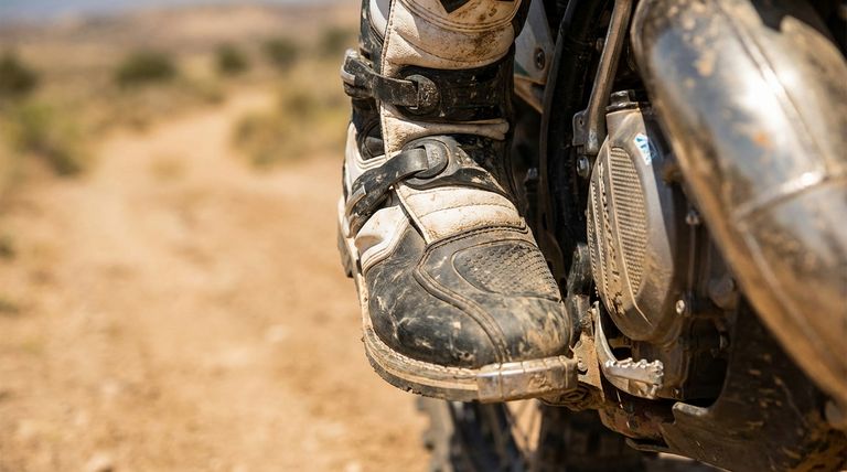 오토바이 부츠의 왼쪽 부츠에는 어떤 추가 기능이 있습니까? 시프팅 및 보호를 위한 핵심 디자인