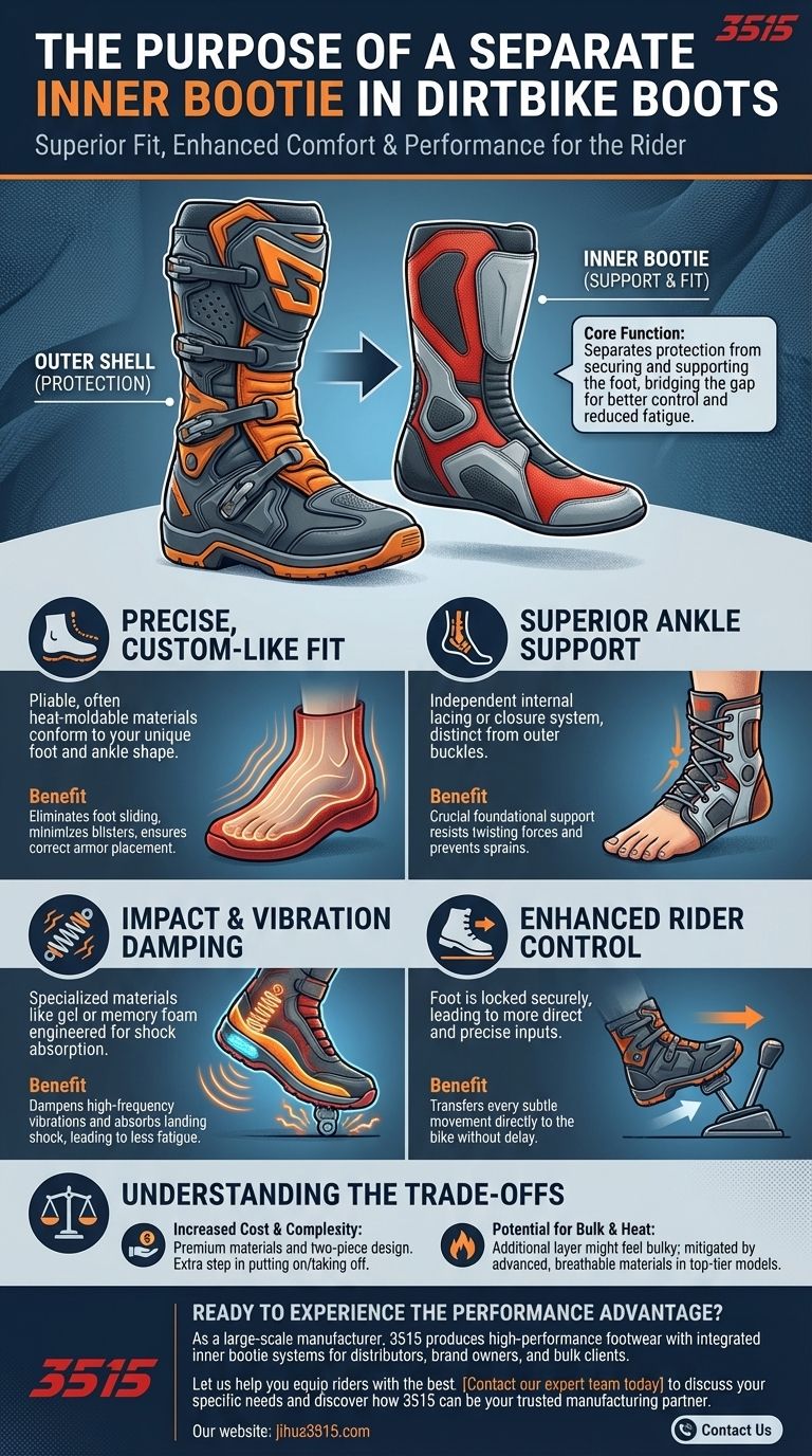 Quel est le but d'un chausson intérieur séparé dans les bottes de moto tout-terrain ? Débloquez un ajustement et un contrôle supérieurs Guide Visuel