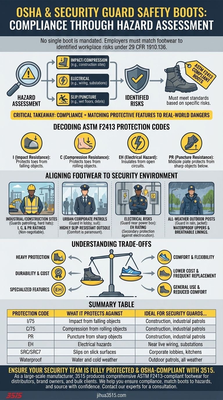 Quali sono i requisiti OSHA per gli scarponi di sicurezza per guardie giurate? Scegli la giusta protezione per il tuo team Guida Visiva
