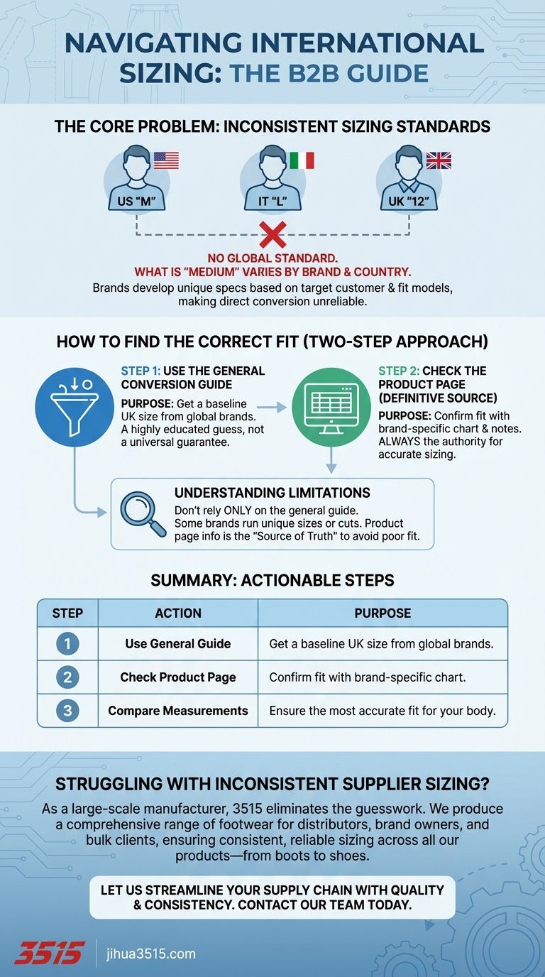 Perché viene fornita una guida alla conversione delle taglie internazionali? La tua chiave per acquisti globali sicuri Guida Visiva