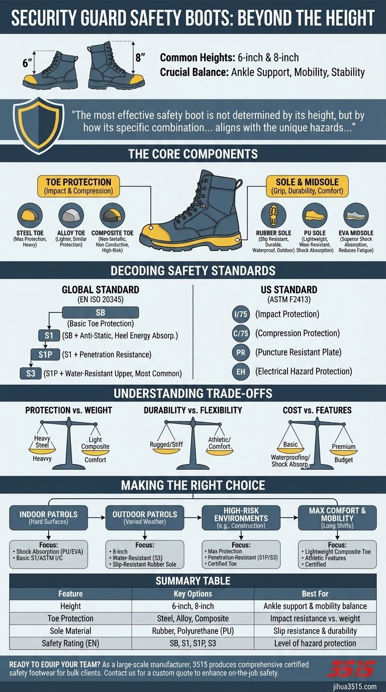 セキュリティガード用安全靴にはどのような高さがありますか？最大限の保護のために適切な高さを選択してください ビジュアルガイド