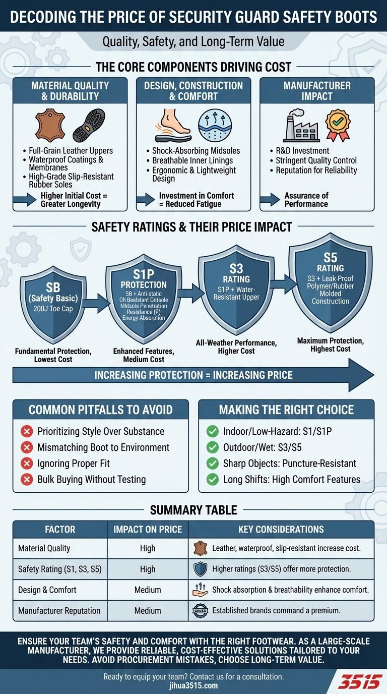 ¿Qué factores afectan el precio de las botas de seguridad para guardias de seguridad? Perspectivas clave para una adquisición inteligente Guía Visual