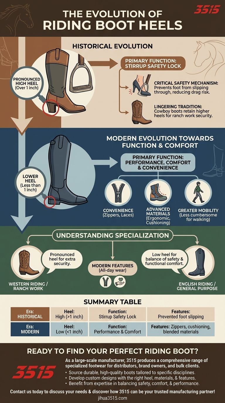 Comment les talons des bottes d'équitation ont-ils évolué au fil du temps ? Des talons hauts à la sécurité et au confort modernes Guide Visuel