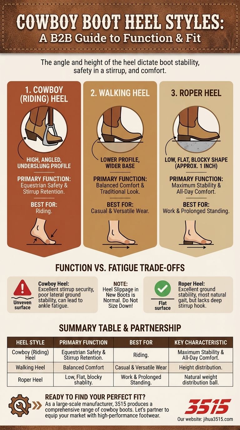 Quels sont les principaux styles de talons des bottes de cowboy ? Un guide pour choisir le talon adapté à vos besoins Guide Visuel