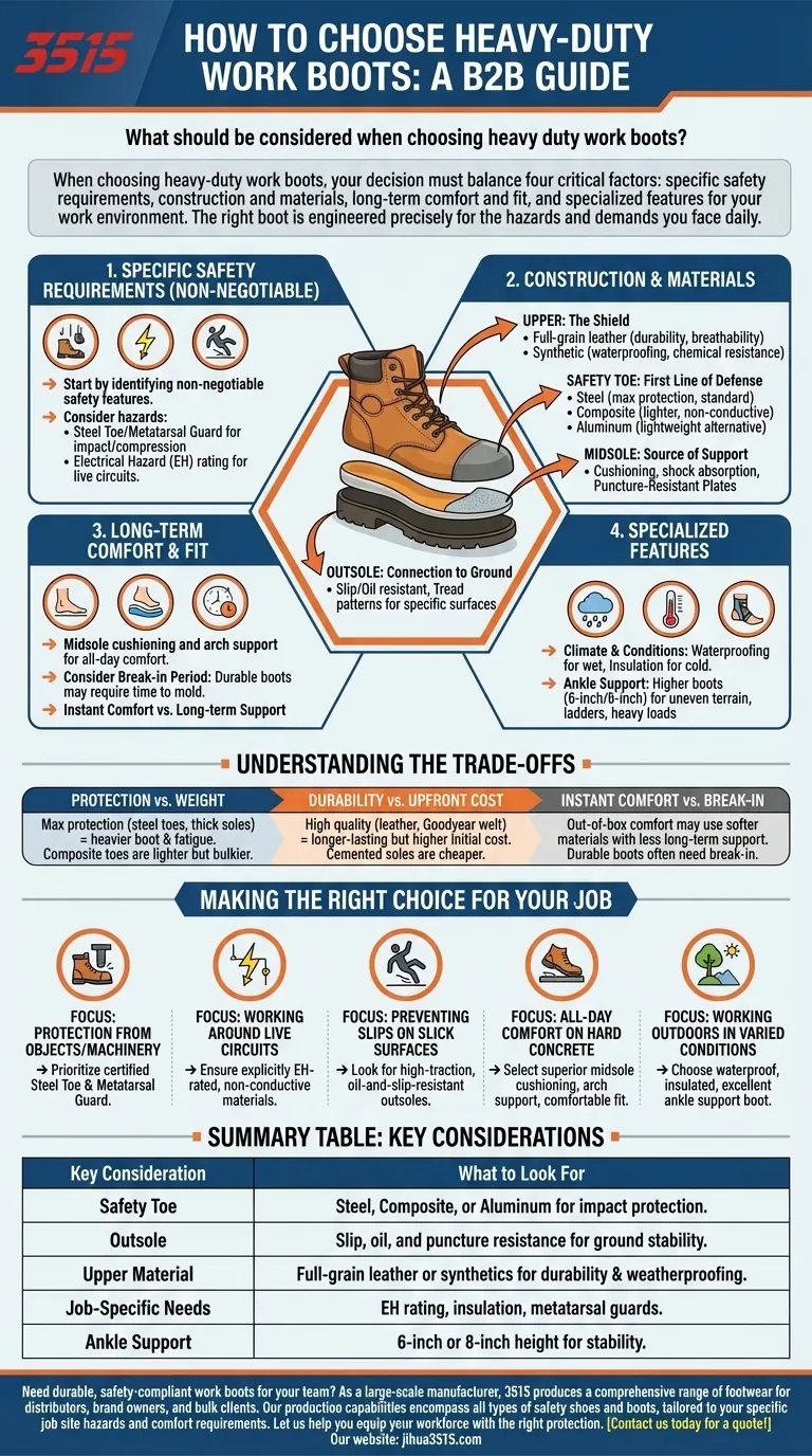 Cosa considerare quando si scelgono scarponi da lavoro pesanti? La guida definitiva per sicurezza e comfort Guida Visiva