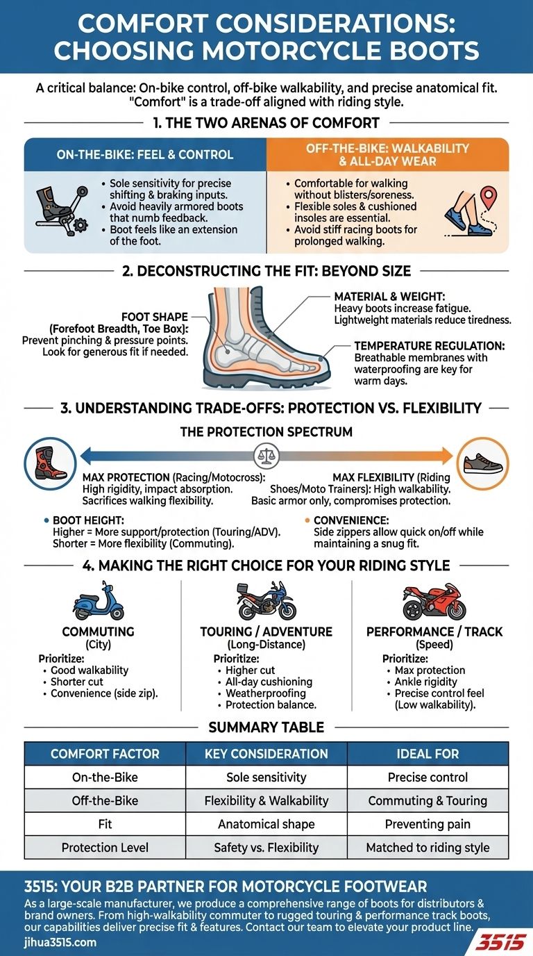 ما هي اعتبارات الراحة عند اختيار أحذية الدراجات النارية؟ دليل الأداء على الطريق وخارجه دليل مرئي