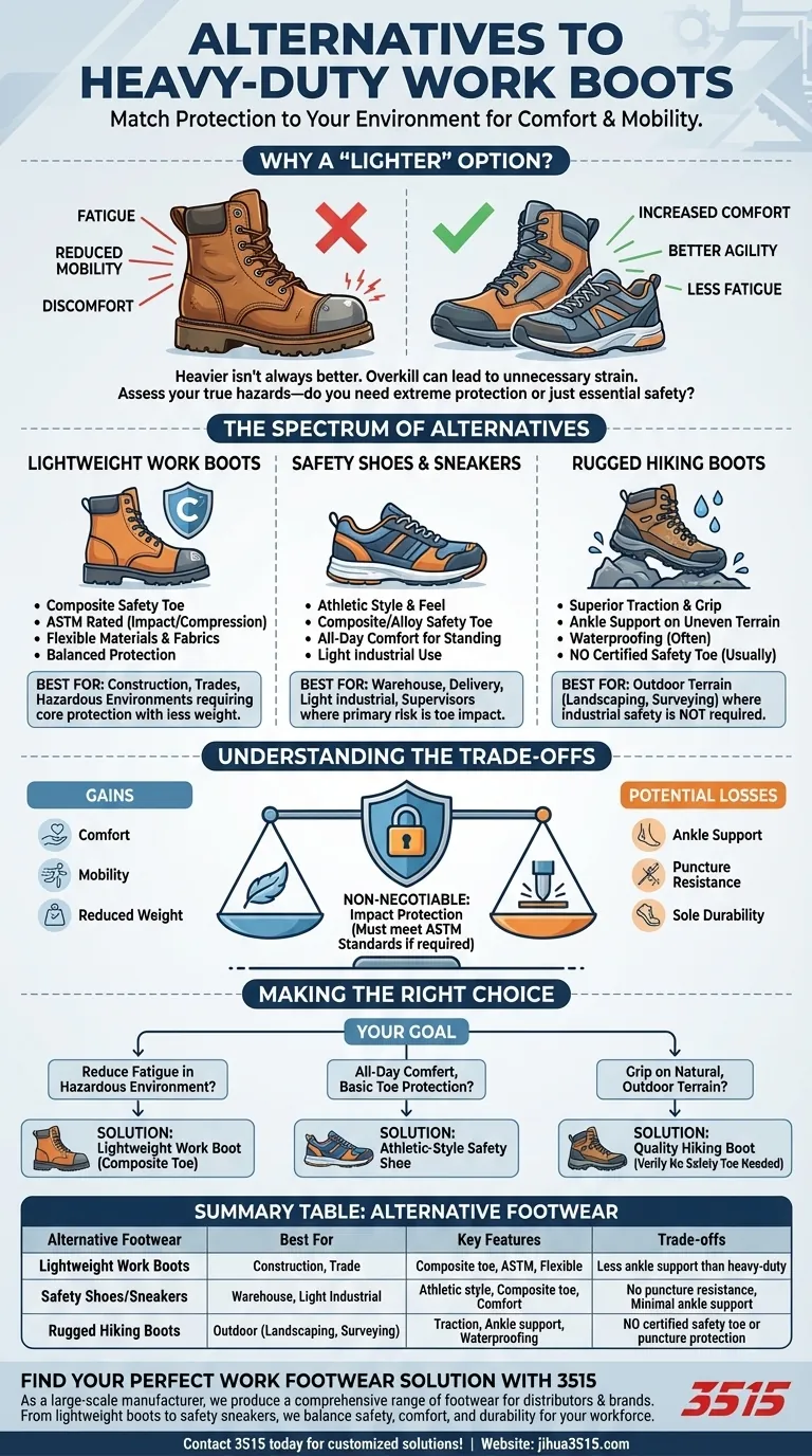 Quelles sont les alternatives aux bottes de travail robustes ? Trouvez la coupe parfaite pour le confort et la sécurité Guide Visuel