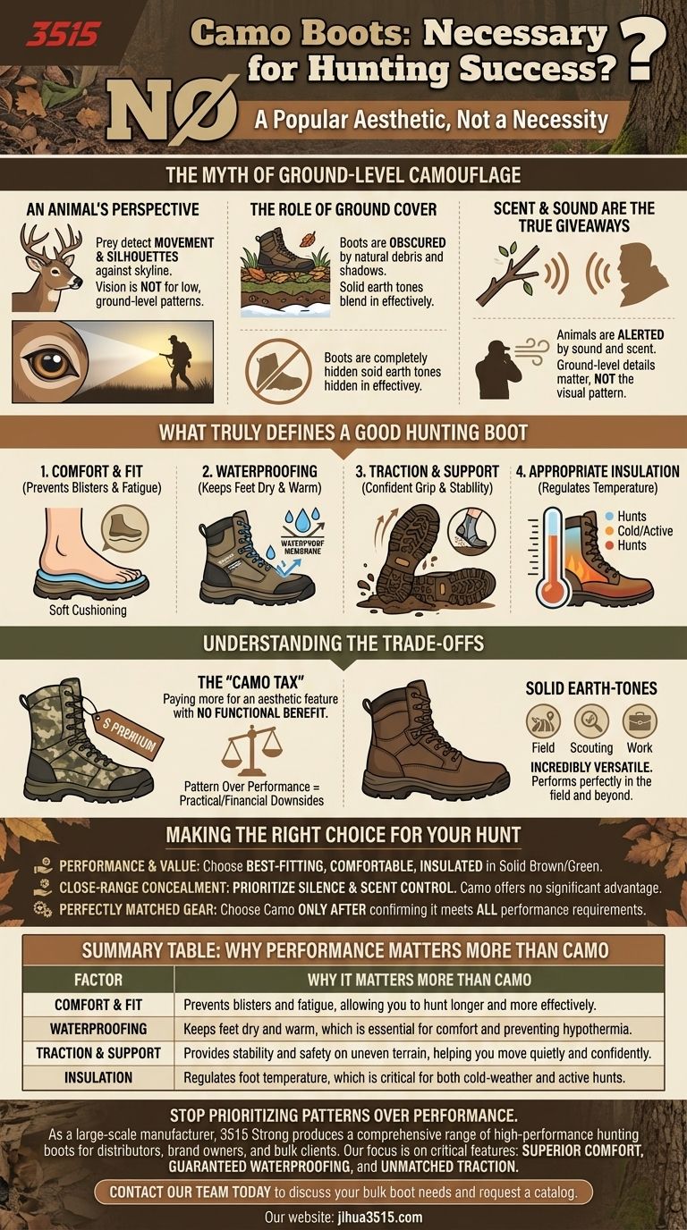 As botas de camuflagem são necessárias para o sucesso na caça? Priorize o desempenho sobre o padrão Guia Visual