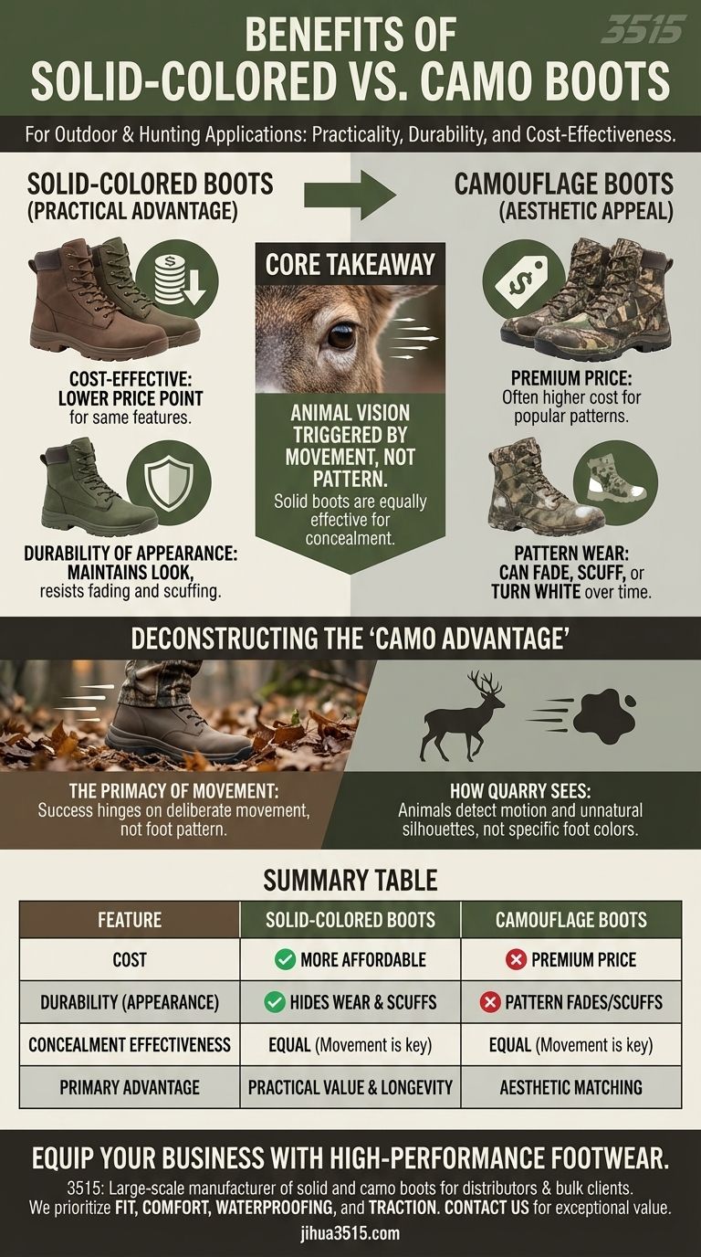 ما هي فوائد ارتداء أحذية بلون واحد بدلاً من التمويه؟ وفر المال واحصل على أداء أفضل. دليل مرئي