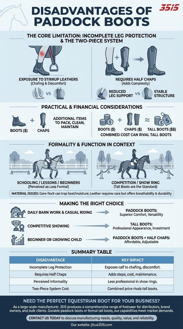 Quels sont les inconvénients des bottes d'équitation courtes ? Manque de protection et coûts supplémentaires Guide Visuel