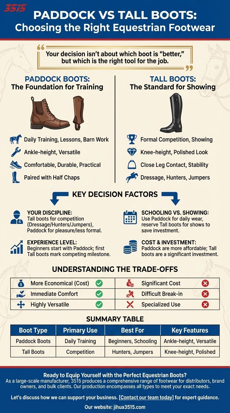 كيف يختار الفرسان بين أحذية الحظيرة والأحذية الطويلة؟ ابحث عن الحذاء المثالي لأهدافك في الركوب دليل مرئي