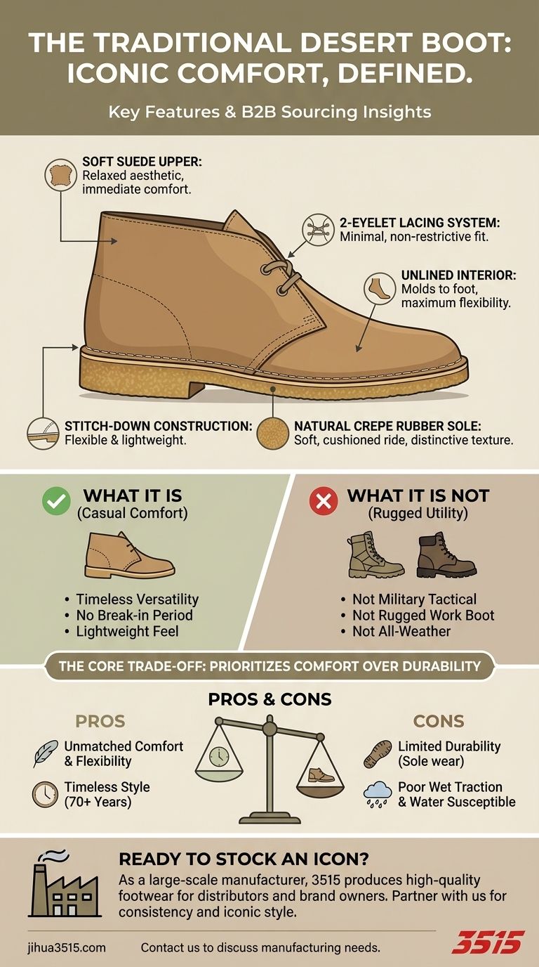 Was sind die Hauptmerkmale eines traditionellen Desert Boots? Eine Ikone des lässigen Stils Visuelle Anleitung
