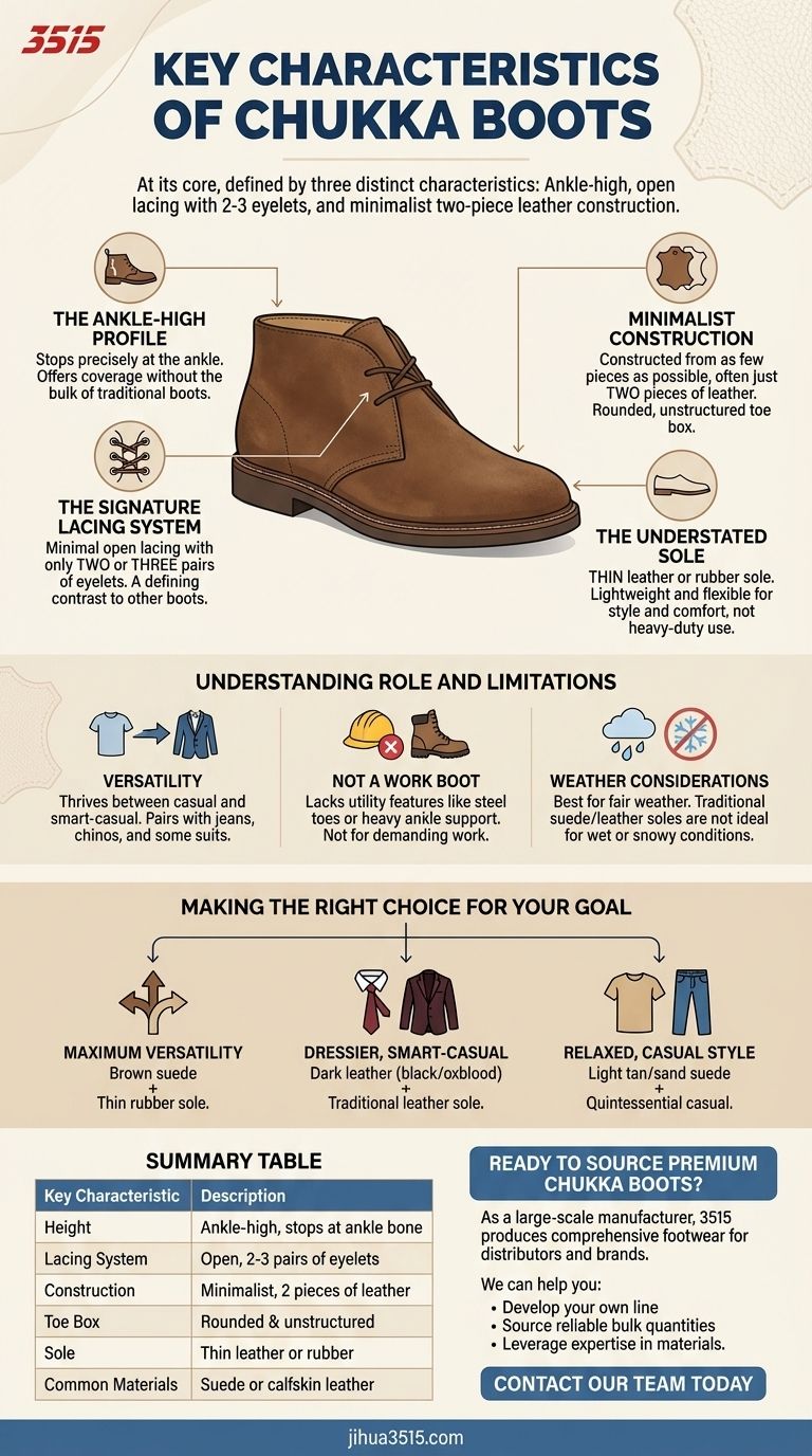 Chukka 靴子的关键特征是什么？标志性踝靴指南 图解指南