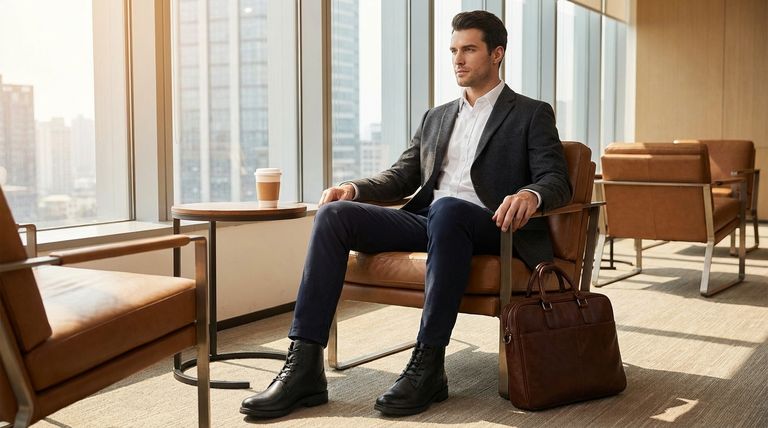Qualche idea di outfit business casual con gli stivali Chukka? Padroneggia il look versatile