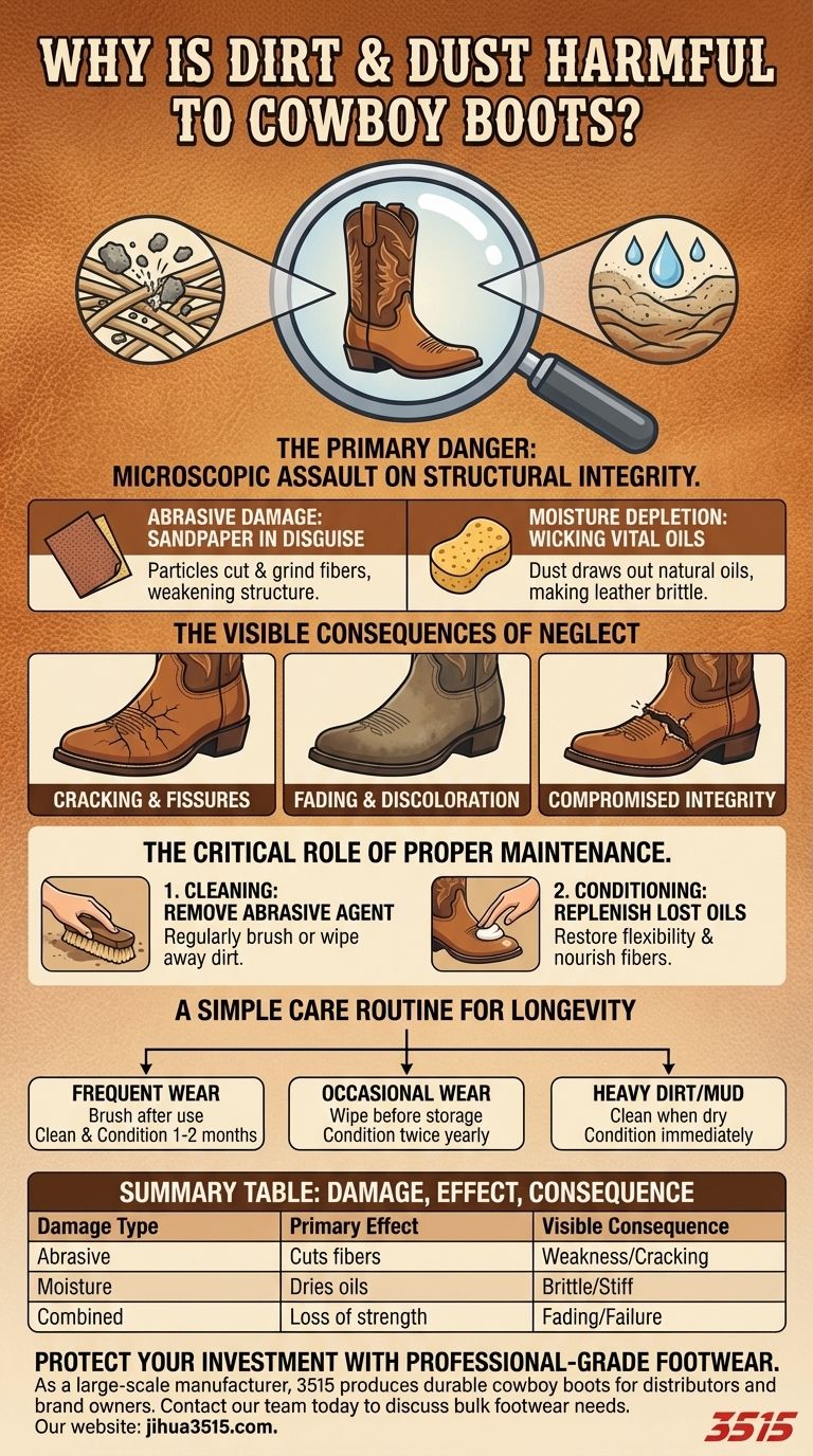 Warum sind Schmutz und Staub schädlich für Cowboystiefel? Schützen Sie Ihre Investition vor versteckten Schäden Visuelle Anleitung