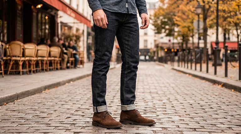Was sind einige Möglichkeiten, Chukka-Stiefel zu Jeans zu tragen? Meistern Sie den lässigen bis schick-lässigen Look