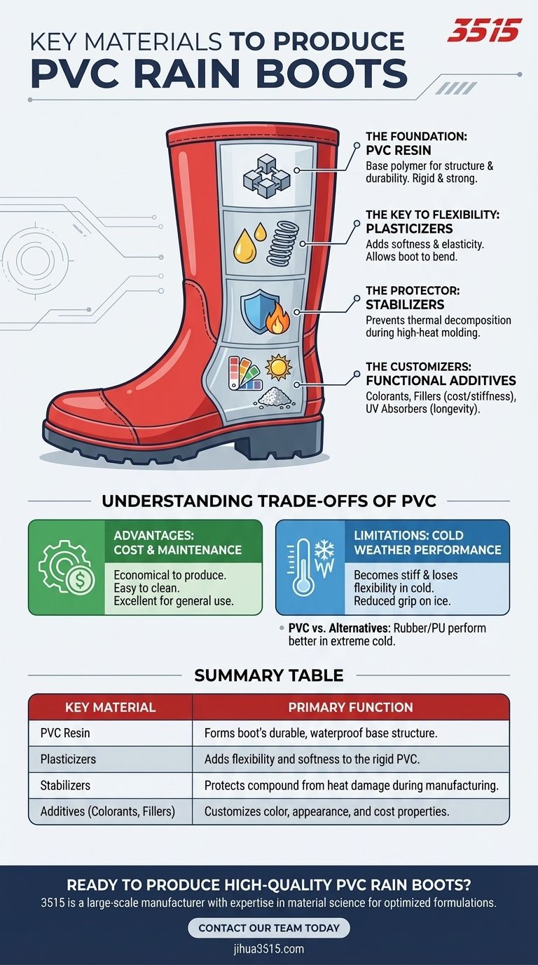 What are the key materials needed to produce PVC rain boots? A Guide to the Essential Compound Visual Guide