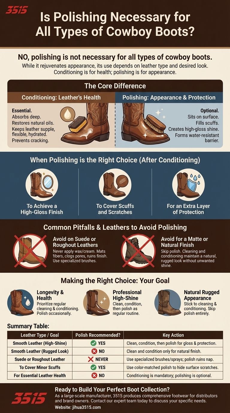 Is polishing necessary for all types of cowboy boots? Unlock the Secret to Perfect Boot Care Visual Guide