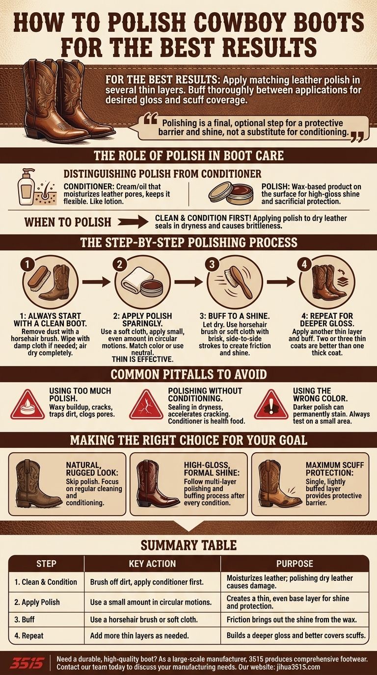 Comment polir des bottes de cowboy pour obtenir les meilleurs résultats ? Un guide professionnel pour un éclat parfait Guide Visuel