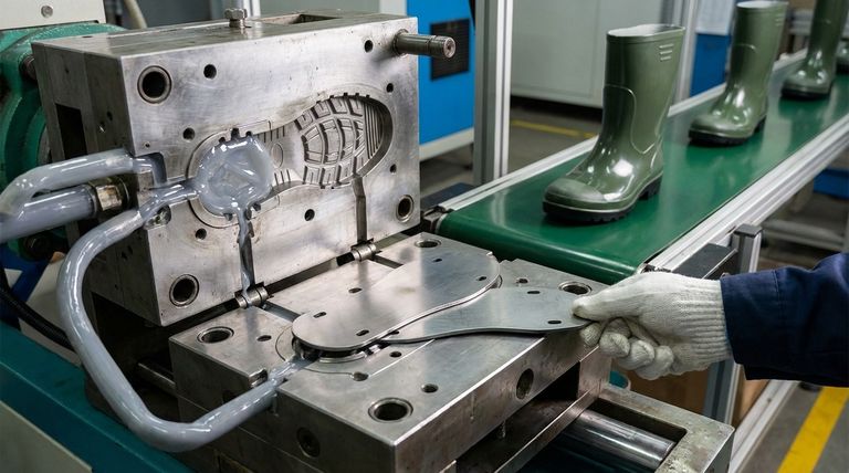 كيف تضاف النعل الفولاذي إلى أحذية المطر المصنوعة من بلاستيك PVC؟ يتم تشكيله داخليًا لضمان أقصى درجات الأمان