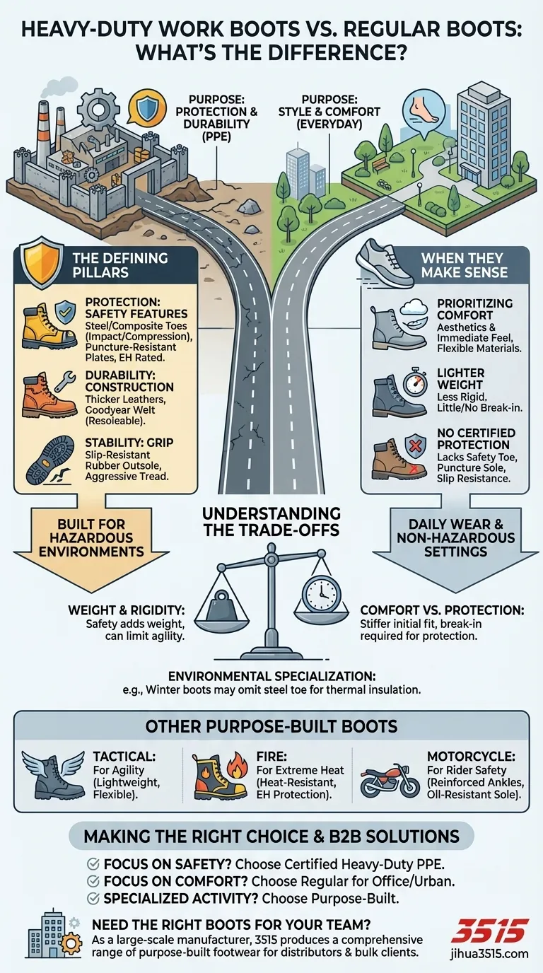 What distinguishes heavy duty work boots from regular boots? Safety, Durability & Purpose Explained Visual Guide