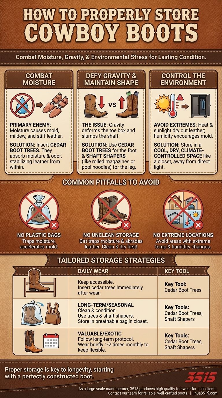 Comment conserver les bottes de cowboy pour maintenir leur état ? Un guide de préservation à long terme Guide Visuel