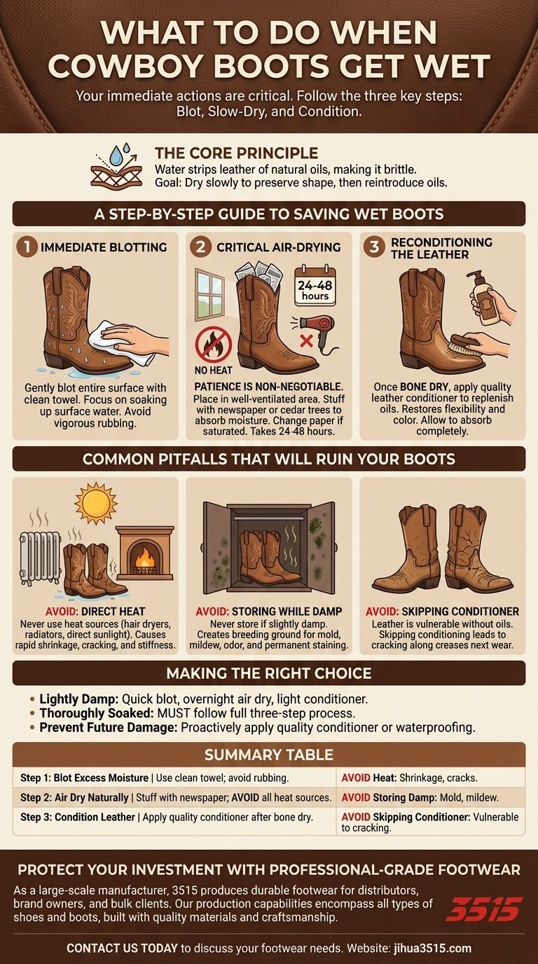Que faire si des bottes de cowboy sont mouillées ? Un guide étape par étape pour éviter les dommages Guide Visuel