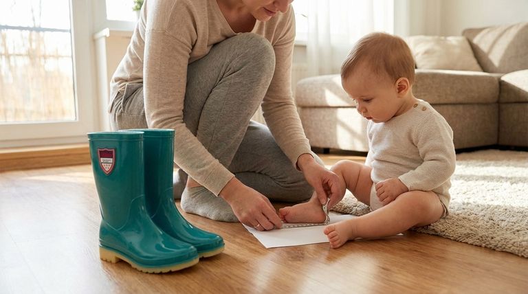 How can parents measure a baby's feet to choose the right size of wellies? A Step-by-Step Guide